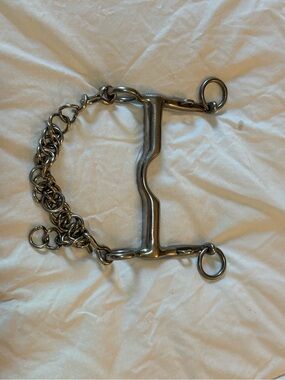 Stainless Steel Horse Bit with Chain - Silver